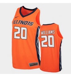 Men Illinois Fighting Illini Da'Monte Williams Replica Orange College Basketball Jersey