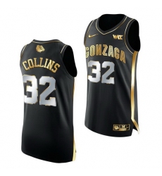 Gonzaga Bulldogs Zach Collins 2021 March Madness Golden Authentic Black Jersey
