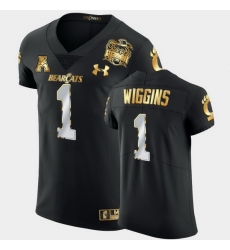 Men Cincinnati Bearcats James Wiggins 2021 Peach Bowl Black Golden Edition Jersey