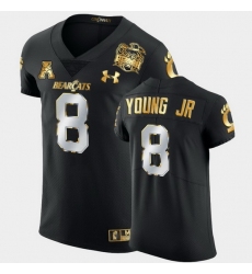 Men Cincinnati Bearcats Michael Young Jr. 2021 Peach Bowl Black Golden Edition Jersey