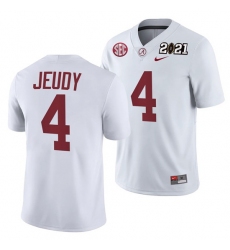 Alabama Crimson Tide Jerry Jeudy White 2021 Rose Bowl Champions College Football Playoff College Football Playoff Jersey
