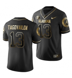 Alabama Crimson Tide Tua Tagovailoa Black College Football Men's Golden Edition Limited Jersey