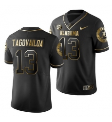 Alabama Crimson Tide Tua Tagovailoa Black Golden Edition Men'S Jersey