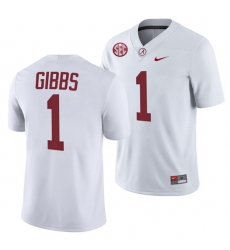 Jahmyr Gibbs Alabama Crimson Tide College Football White 2021-22 1 Jersey Men