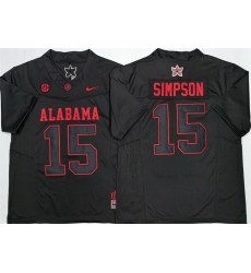 Men Alabama Crimson Tide 15 Ty Simpson Black F U S E Stitched Football Jersey Men Alabama Crimson Tide 15 Ty Simpson Black F U S E Stitched Football Jersey