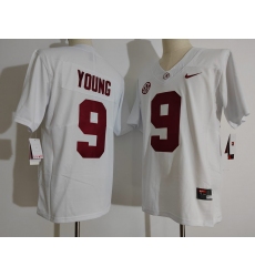 Men Alabama Crimson Tide 9 Bryce Young White College Football Jersey