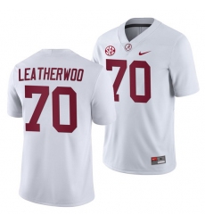 NCAA Football Alabama Crimson Tide Alex Leatherwood White 2019 Away Game Jersey