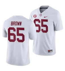 NCAA Football Alabama Crimson Tide Deonte Brown White 2019 Away Game Jersey