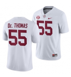 NCAA Football Alabama Crimson Tide Derrick Thomas White 2019 Away History Player Jersey