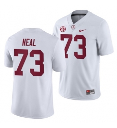 NCAA Football Alabama Crimson Tide Evan Neal White 2019 Away Game Jersey
