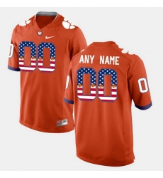 Men Women Youth Toddler Custom Orange Clemson Tigers Us Flag Fashion Jersey