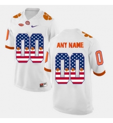 Men Women Youth Toddler Custom White Clemson Tigers Us Flag Fashion Jersey