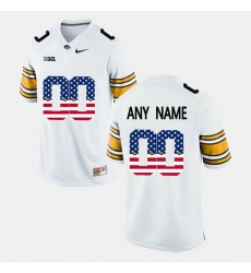 Men Women Youth Toddler Custom White Iowa Hawkeyes Us Flag Fashion Jersey