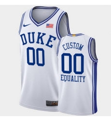 Men Women Youth Toddler Duke Blue Devils Custom Equality College Basketball White Blm Social Justice Jersey