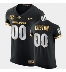 Men Women Youth Toddler Georgia Bulldogs Custom Golden Edition Black Authentic Jersey