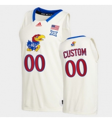 Men Women Youth Toddler Kansas Jayhawks Custom College Basketball Cream New Season 2020 21 Jersey