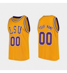 Men Women Youth Toddler Lsu Tigers Custom Gold Replica College Basketball Jersey