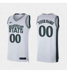 Men Women Youth Toddler Michigan State Spartans Custom Retro Limited White College Baketball Jersey