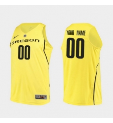 Men Women Youth Toddler Oregon Ducks Custom Yellow Authentic College Basketball Jersey