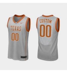Men Women Youth Toddler Texas Longhorns Custom Gray Replica College Basketball Jersey