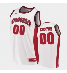Men Women Youth Toddler Wisconsin Badgers Custom Replica White College Basketball Jersey