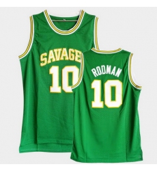 Men Dennis Rodman College Basketball Green Jersey
