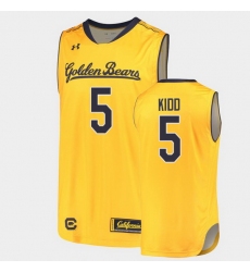 Men Jason Kidd College Basketball Gold Jersey