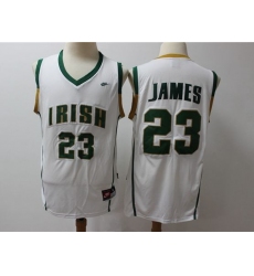 Mens Ncaa Nba Notre Dame Fighting Irish #23 Lebron James White Jersey