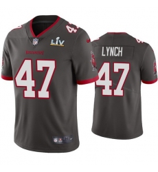 Men John Lynch Buccaneers Pewter Super Bowl Lv Vapor Limited Jersey