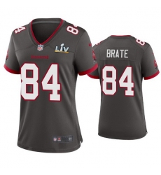 Women Cameron Brate Buccaneers Pewter Super Bowl Lv Game Jersey