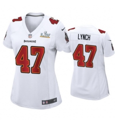 Women John Lynch Buccaneers White Super Bowl Lv Game Fashion Jersey