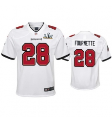 Youth Leonard Fournette Buccaneers White Super Bowl Lv Game Jersey