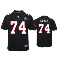 Youth Paul Gruber Buccaneers Black Super Bowl Lv Game Fashion Jersey