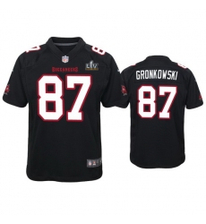 Youth Rob Gronkowski Buccaneers Black Super Bowl Lv Game Fashion Jersey