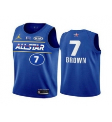 Men 2021 All Star 7 Jaylen Brown Blue Eastern Conference Stitched NBA Jersey