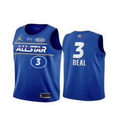 Men 2021 All Star Washington Wizards 3 Bradley Beal Blue Eastern Conference Stitched NBA Jersey