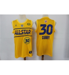 warriors 30 Stephen Curry 2021 All Star Game Yellow Swingman Jersey