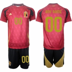 Men Belgium National Team Custom Red 2024 25 Home Soccer Jersey Suit