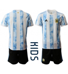 Kids Argentina Short Soccer Jerseys 037