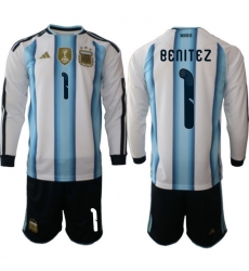 Argentina 2026 FIFA World Cup Soccer Jersey White LONG #1 BENITEZ