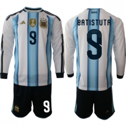 Argentina 2026 FIFA World Cup Soccer Jersey White LONG #9 BATISTUTR
