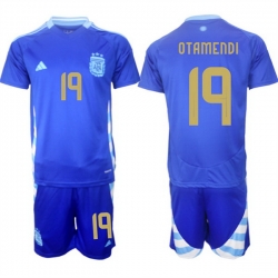 Men Argentina 19 Nicol E1s Otamendi Blue 2024 25 Away SoccerJersey Suit