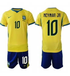 Youth Brazil 2026 FIFA World Cup Yellow Home Soccer Jersey NEYMAR JR #10 Youth Brazil 2026 FIFA World Cup Yellow Home Soccer Jersey NEYMAR JR #10