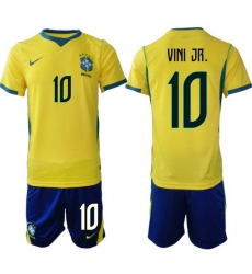 Youth Brazil 2026 FIFA World Cup Yellow Home Soccer Jersey VINI JR #10 Youth Brazil 2026 FIFA World Cup Yellow Home Soccer Jersey VINI JR #10