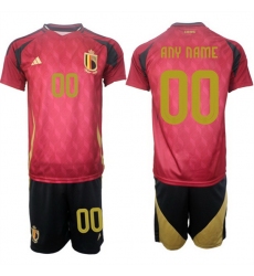 Men Belgium National Team Custom Red 2024 25 Home Soccer Jersey Suit