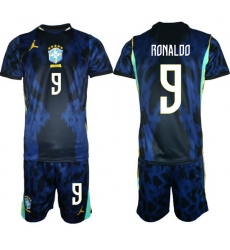 Men Brazil 2026 FIFA World Cup Blue Away Soccer Jersey RONALDO #9