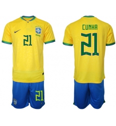 Men FIFA 2022 Brazil Soccer Jersey 014