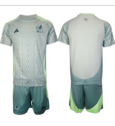 Men Mexico Team Blank 2024 25 Green Away Soccer Jersey Suit