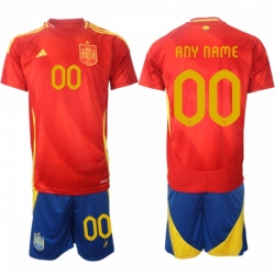 Men Spain Team Custom 2024 25 Red Home Soccer Jersey Suit