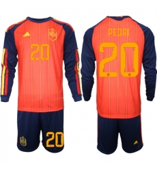 Spain 2026 FIFA World Cup Soccer Jersey Red LONG #20 PEDRI Spain 2026 FIFA World Cup Soccer Jersey Red LONG #20 PEDRI